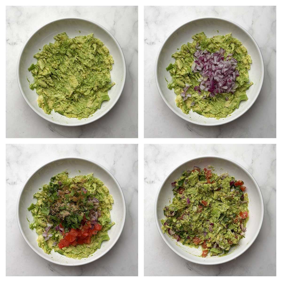 Step to make avocado stuffing collage.