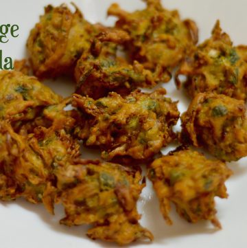 cabbage pakoda served on a plate