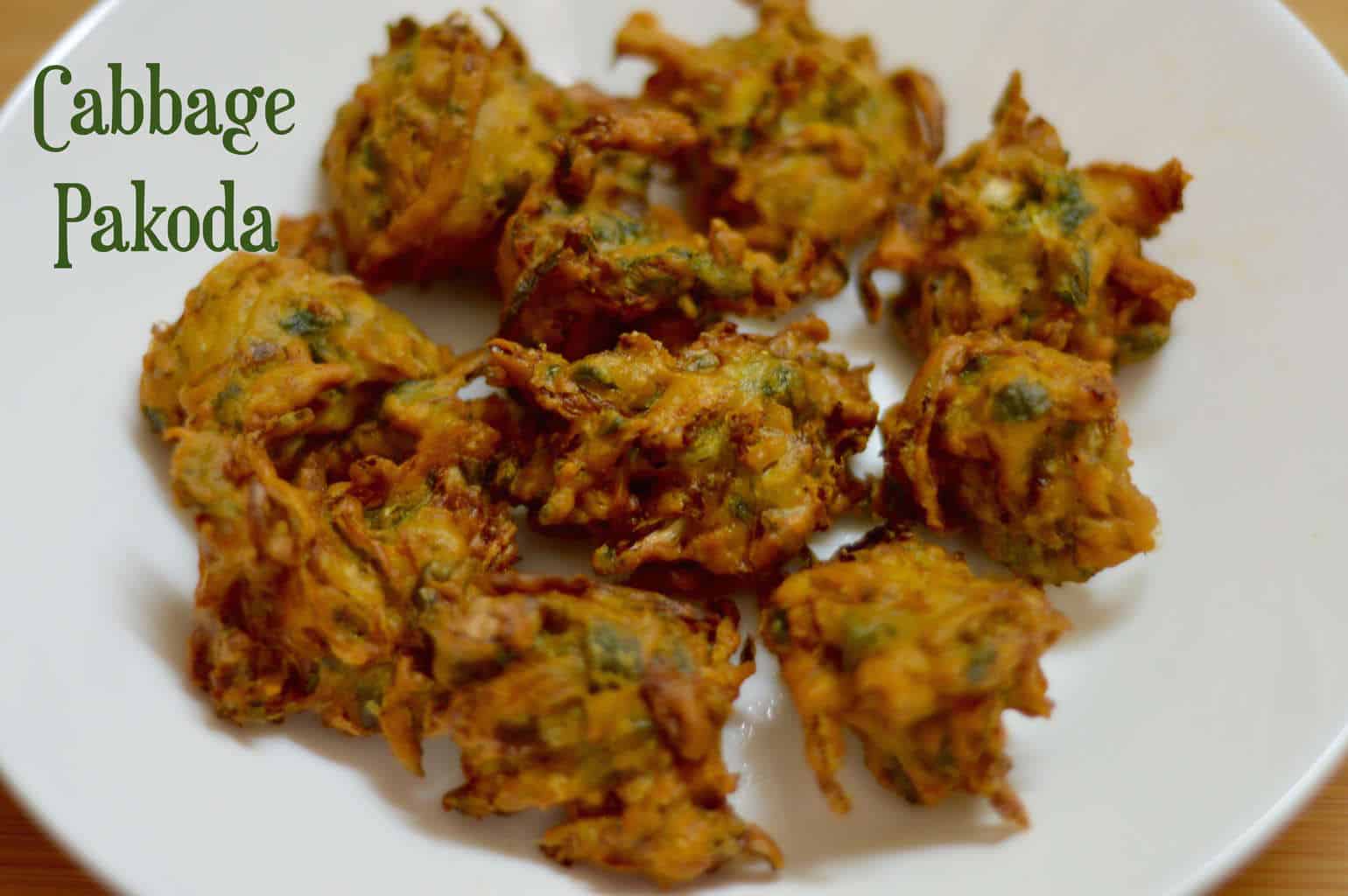 cabbage pakoda served on a plate