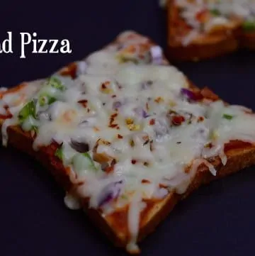 Bread Pizza without Oven served on a plate