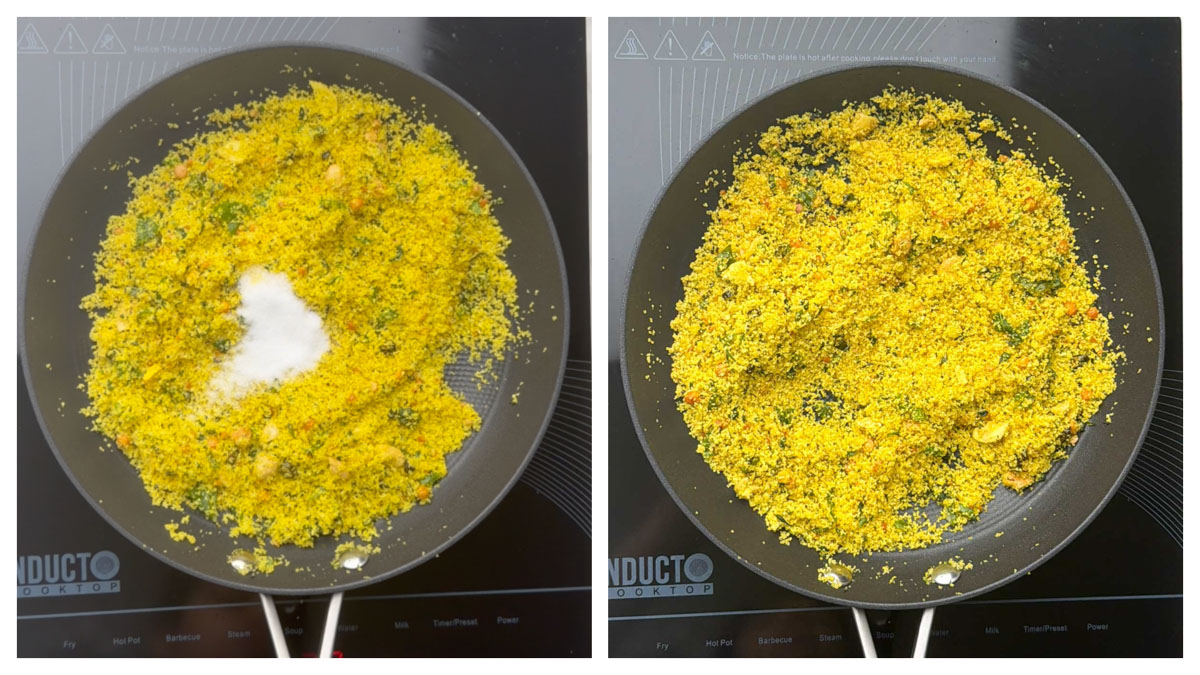 Step to mix sugar and salt collage.