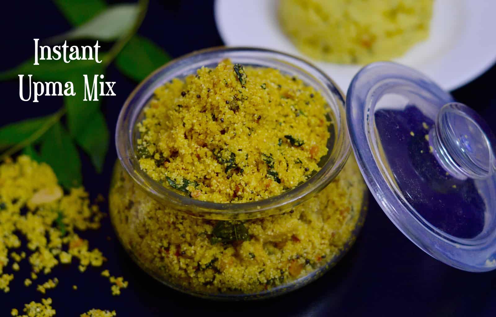 instant upma mix in a glass container