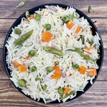 Coconut Milk Pulao served in a bowl