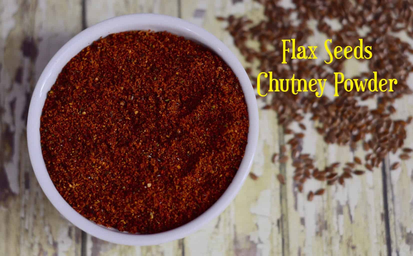 flax seeds chutney powder served in a bowl