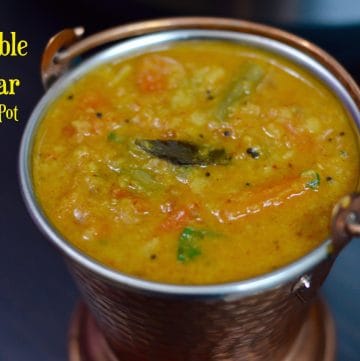 Vegetable Sambar Instant Pot in a serving bowl