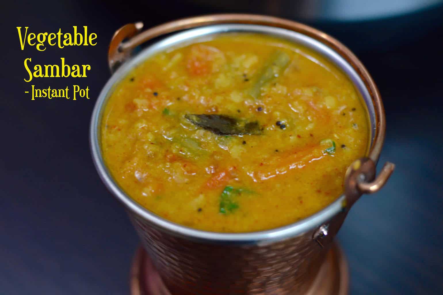 Vegetable Sambar Instant Pot in a serving bowl