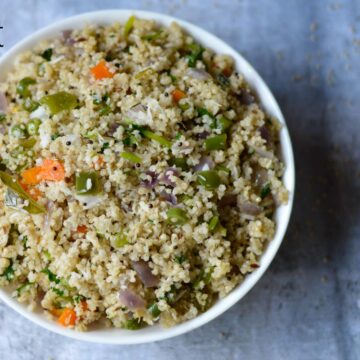 Little Millet Upma served in a bowl