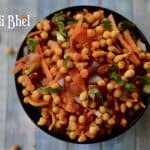 Boondi Bhel served in a bowl garnished with cilantro