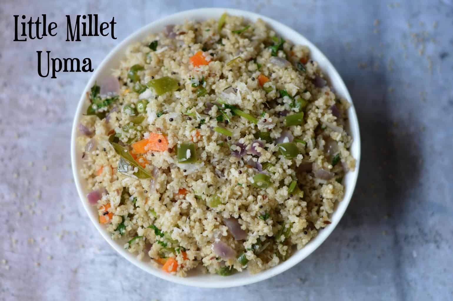 little millet upma served in a bowl