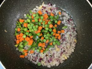 step to cook veggies and onions