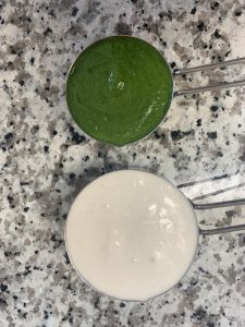 spinach puree and dosa batter