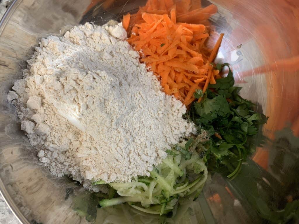 add wheat flour and spices