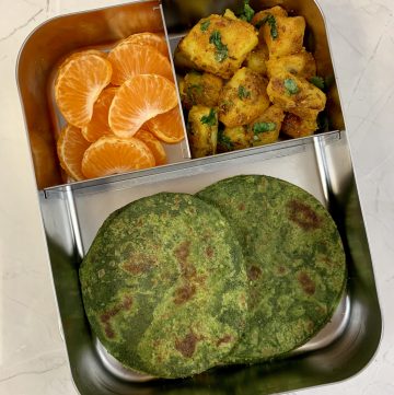 lunchboxidea6 spinach chapati