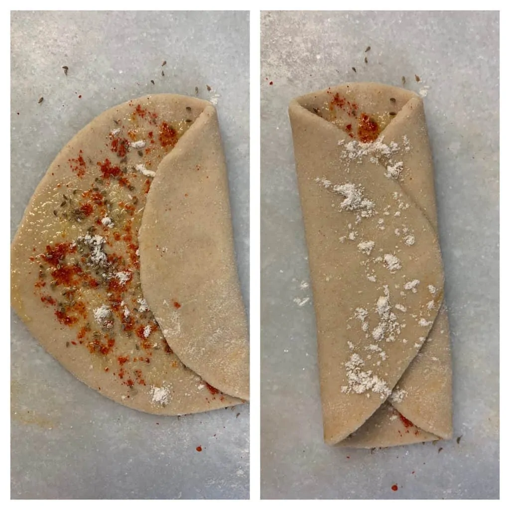 folding the paratha collage