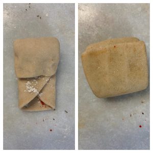 folding paratha into a square collage
