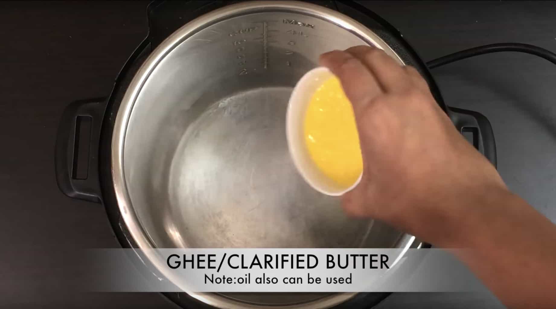 add ghee to instant pot insert