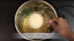 add rice moong dal to cook pongal