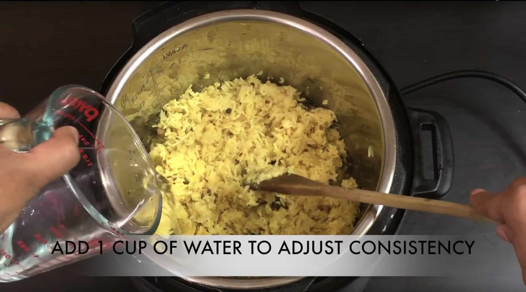 adjust the consistency of the pongal