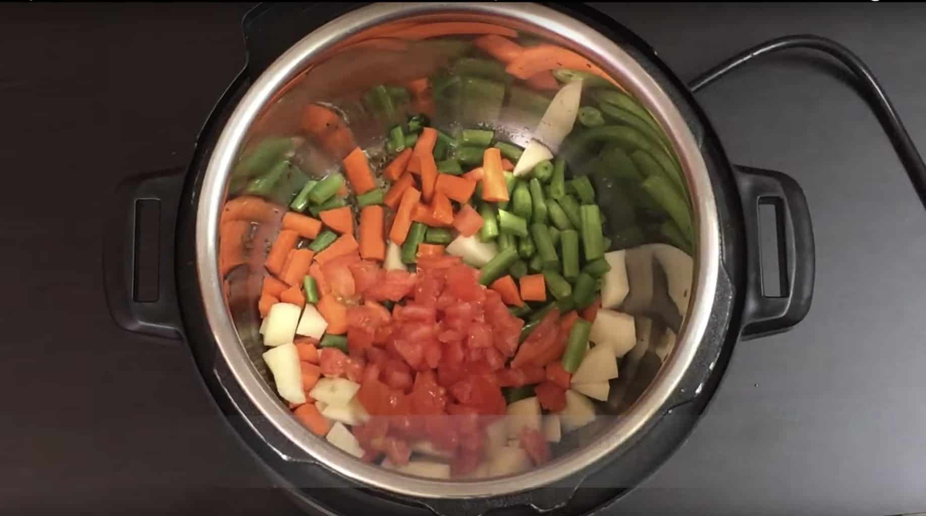 add vegetables in instant pot