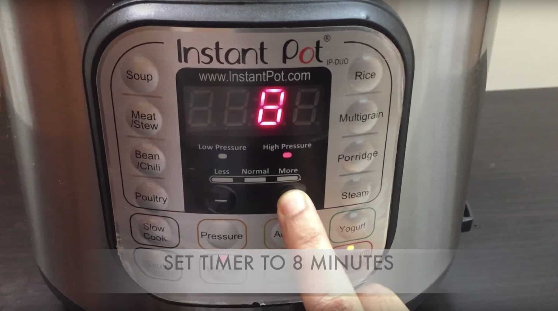 pressure cook for 8 minutes