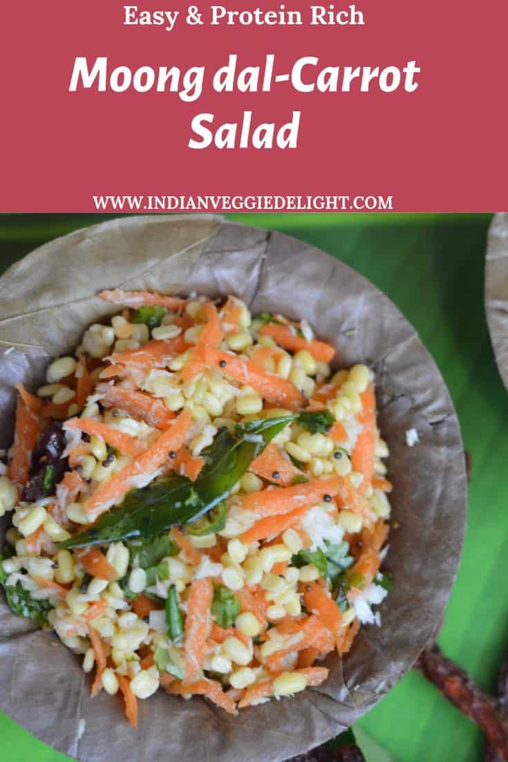 Hesarubele Carrot Kosambari Recipe Indian Veggie Delight