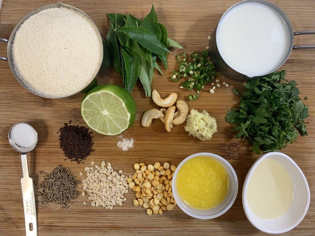 Rava Upma Ingredients