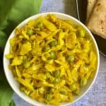 Cabbage Peas Stir Fry is a very delicious side dish recipe prepared with cabbage (bund/patta gobi), green peas and a mix of spices