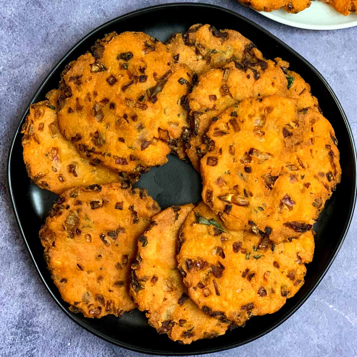 Maddur Vada served on a back plate