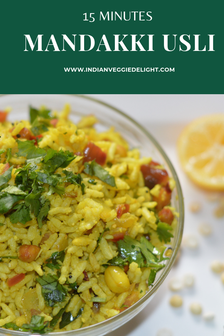 A simple Karnataka style breakfast made with soaked Puffed Rice, onions, groundnuts and curry leaves and is typically relished along with Mirchi bajji and chai