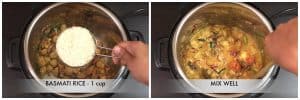step to add rice water and pressure cook collage