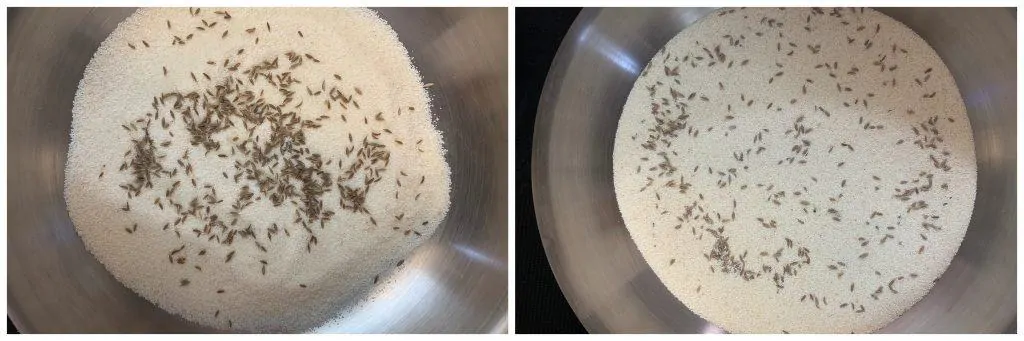 step to roast semolina and jeera collage