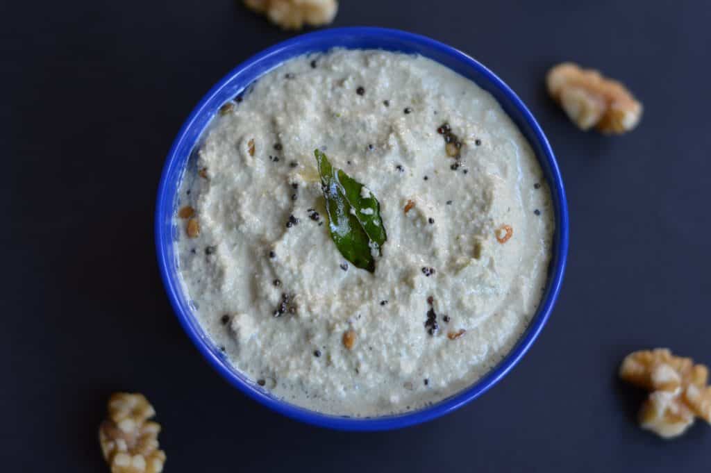 walnut chutney in a bowl