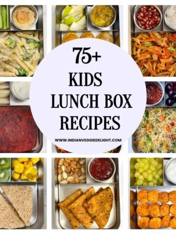 75 plus Healthy indian Kids Lunch Box Recipes collage