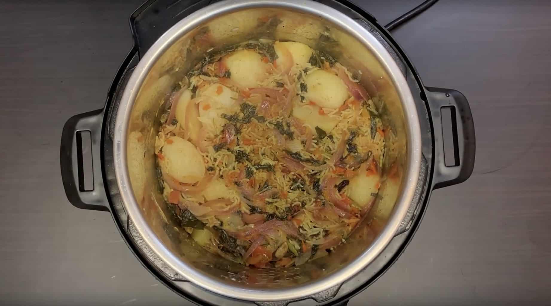 potato biryani in instant pot insert