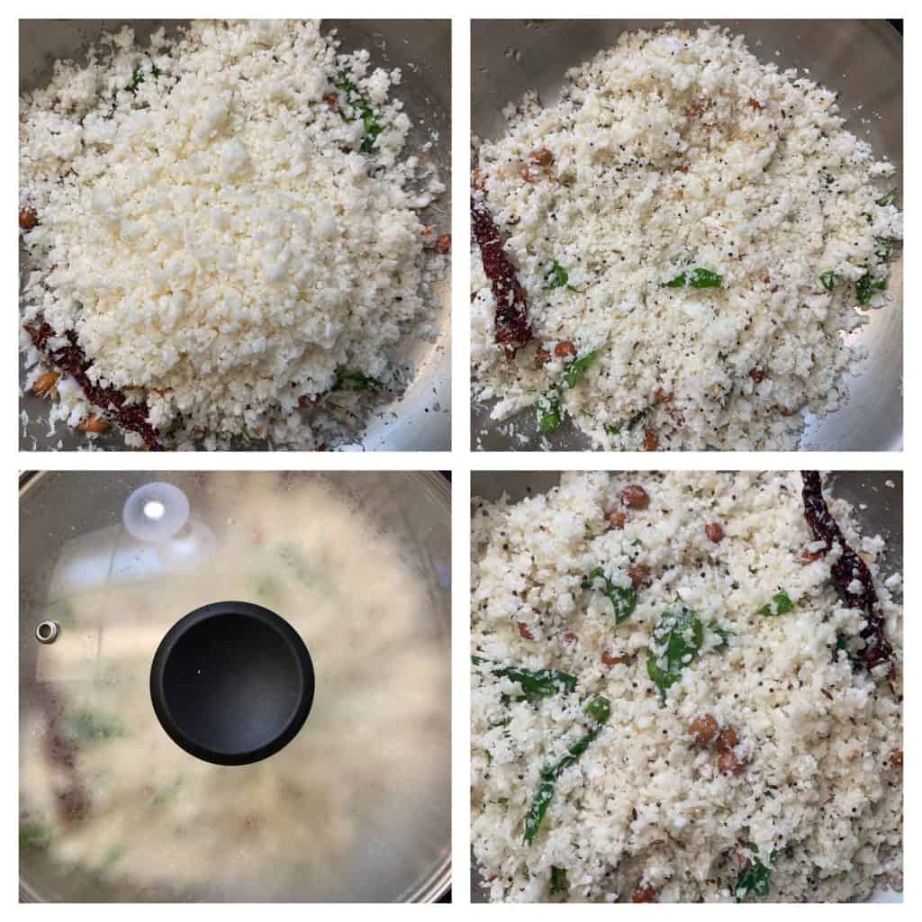 step to add rice and cook collage