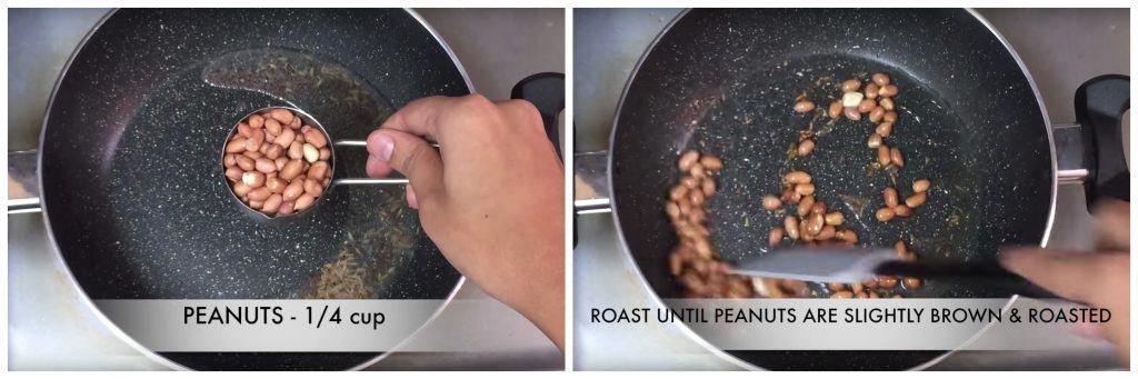 step to roast peanuts collage