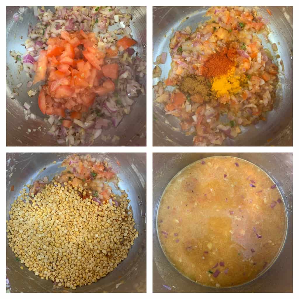 step to cook tomatoes with indian spices collage