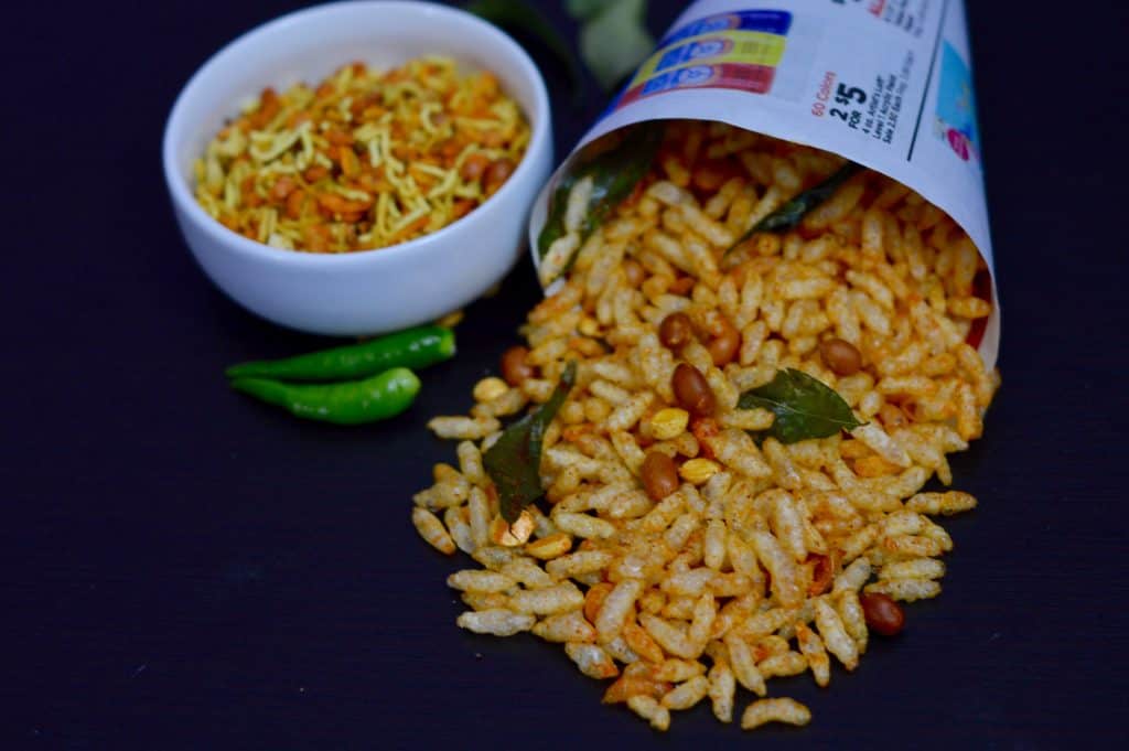 Masala Puffed Rice Recipe (Garlic Puffed Rice) - Indian Veggie Delight