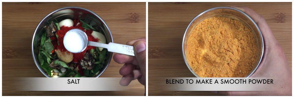 blend the ingredients  to a smooth powder