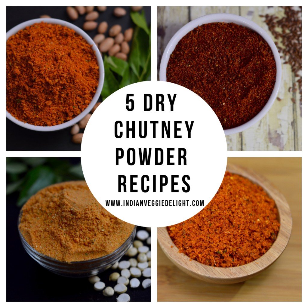 These 5 Healthy Dry Chutney Powder are not only easy to make but they are also filled with protein ,fiber as well as other essential vitamins and minerals