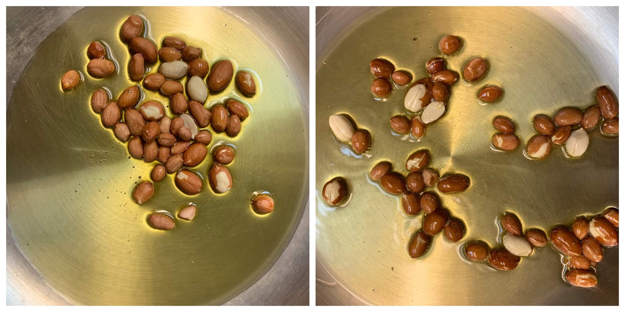 step to roast peanuts collage