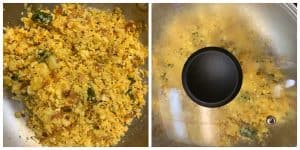 step to cook keto poha collage