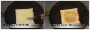 step to toast the bread on tawa collage