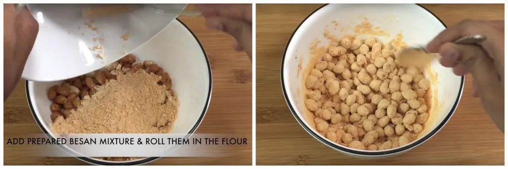 step to add flours to peanuts collage