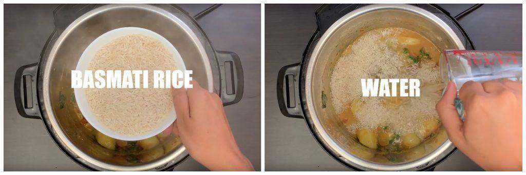 step to add basmati rice collage