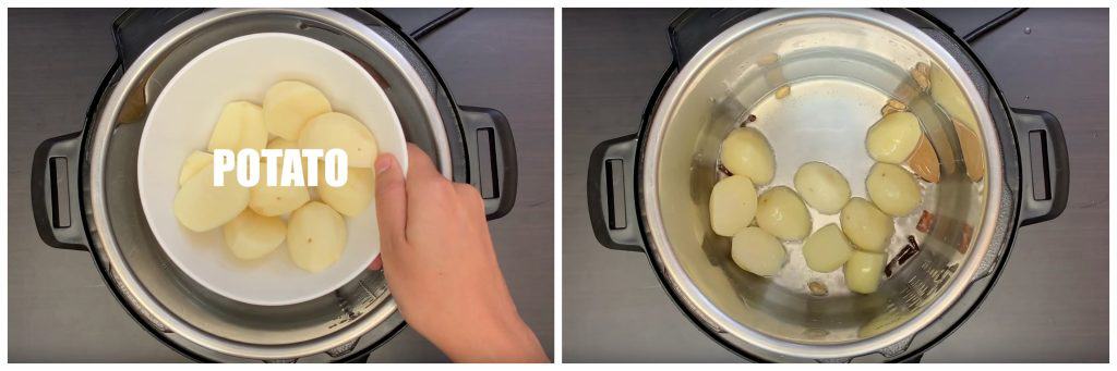 step to saute potato collage