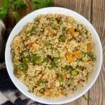 flavourful sih made of quinoa and vegetables
