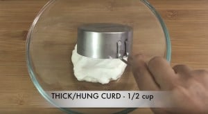 step to add hung curd to bowl