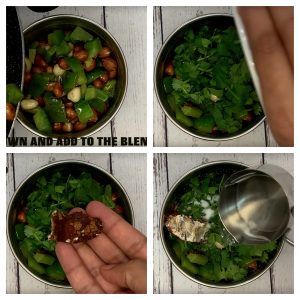 step to blend capsicum peanut chutney collage