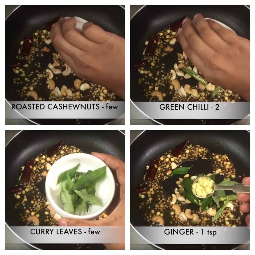 step to add curry leaves collage